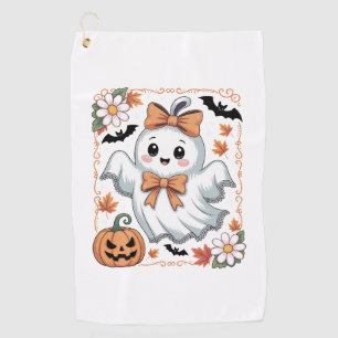 Spooky Lace Ghost Halloween Golf Towel