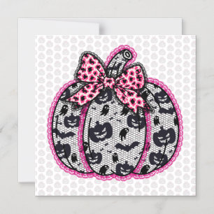 Spooky Lace Halloween Pumpkin Coquette Magnetic Invitation
