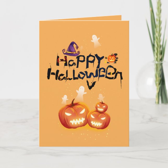 SPOOKY LANTERNS HALLOWEEN CARD FOR ANY CHILD (Front)