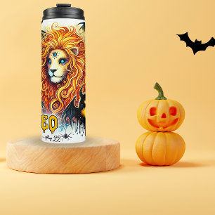 Spooky Leo Zodiac Halloween Birthday Gift  Thermal Tumbler