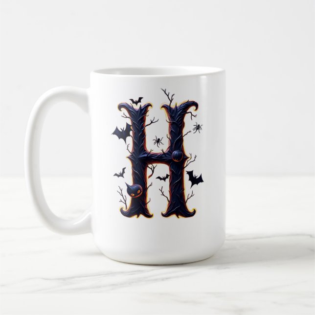 Spooky Letter H Men Coffee Mug (Left)
