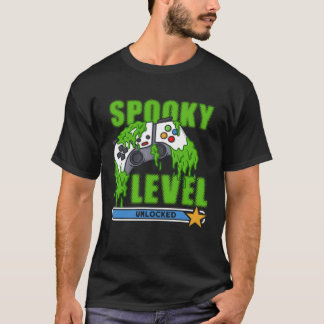 Spooky Level Unlocked  Halloween Costume Gamer T-Shirt