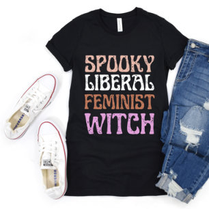 Spooky Liberal Feminist Witch Funny Political Cute T-Shirt