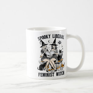 Spooky Liberal Feminist Witch Halloween Librarian Coffee Mug