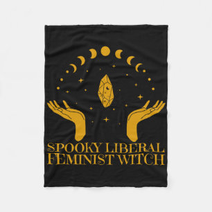 Spooky Liberal Feminist Witch Halloween Witch Vibe Fleece Blanket