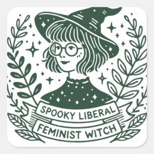 SPOOKY liberal Feminist Witch  Square Sticker