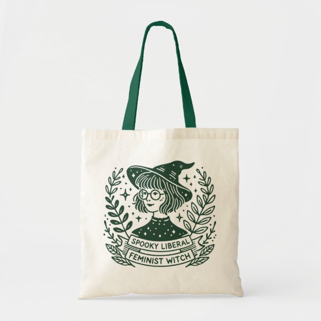 SPOOKY liberal Feminist Witch  Tote Bag (Front)