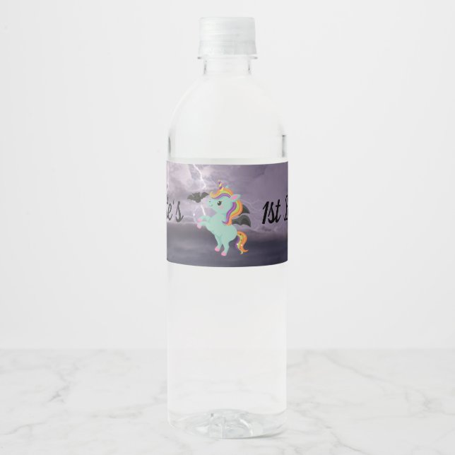 Spooky Lightning Unicorn Food and Beverage Label (Front)