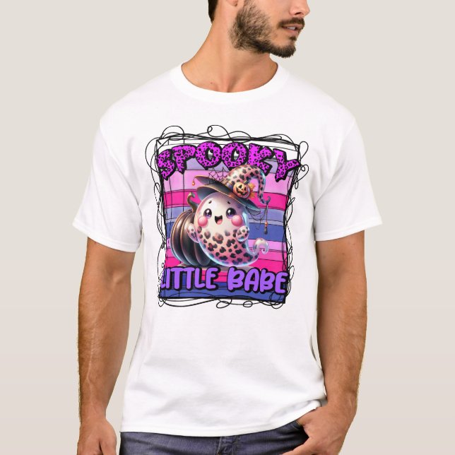 Spooky Little Babe Happy Halloween Scary Ghost T-Shirt (Front)