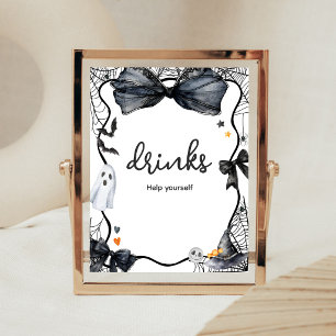 Spooky Little Boo Baby Shower Drinks Sign