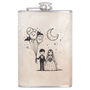 Spooky Little Couple Hip Flask