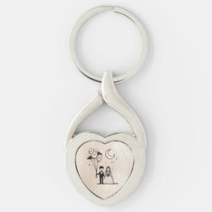 Spooky Little Couple Key Ring