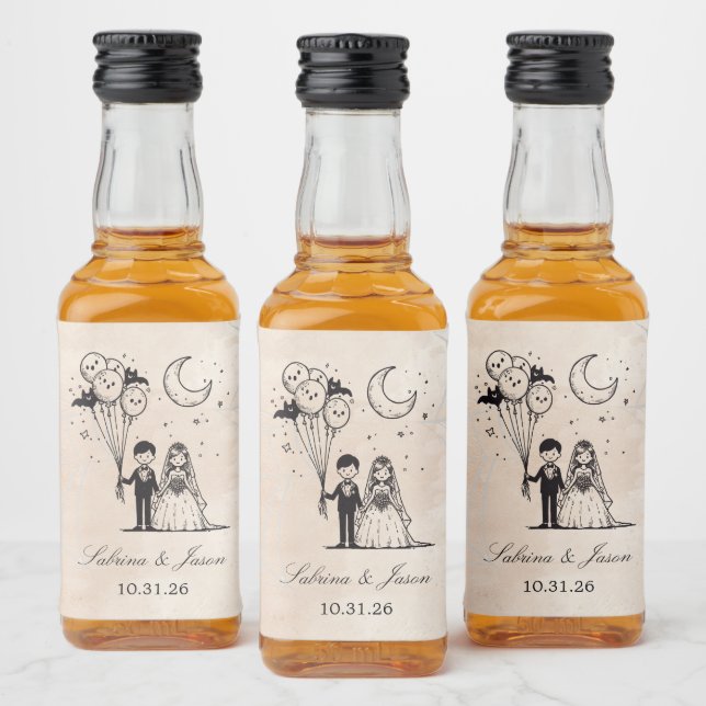 Spooky Little Couple Liquor Bottle Label (Bottles)