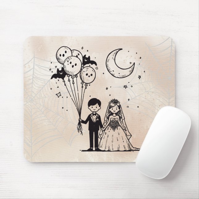 Spooky Little Couple Mouse Mat (With Mouse)
