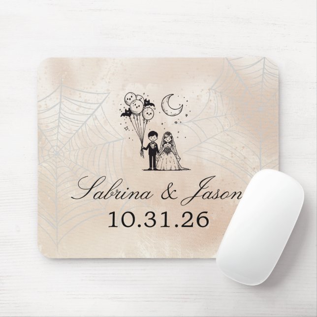 Spooky Little Couple Mouse Mat (With Mouse)
