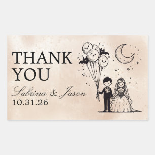 Spooky Little Couple Rectangular Sticker