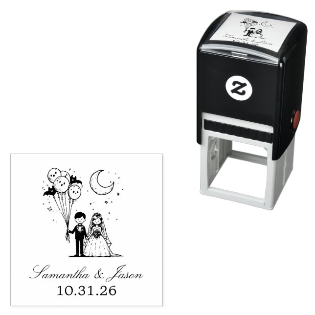 Spooky Little Couple Self-inking Stamp (In Situ)
