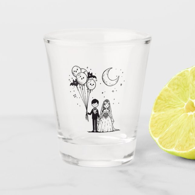 Spooky Little Couple Shot Glass (Front)