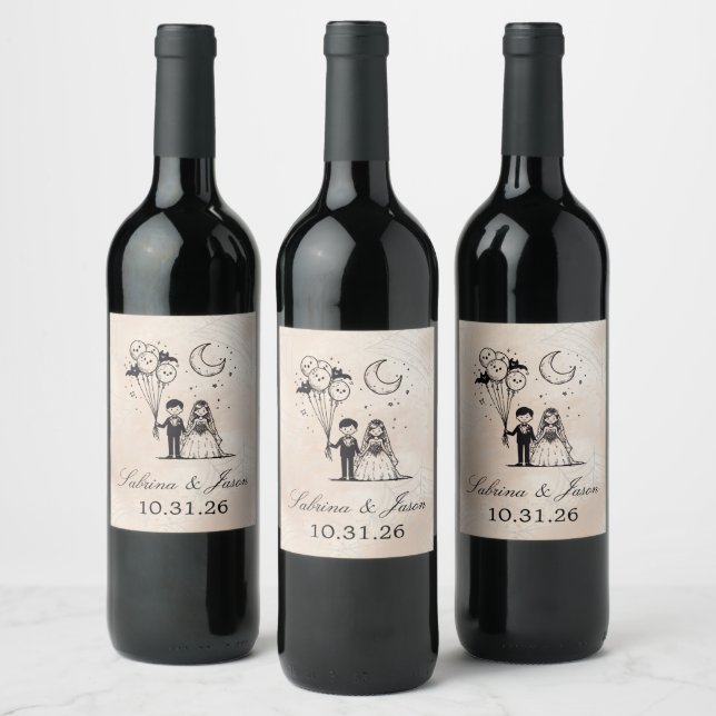 Spooky Little Couple Wine Label (Bottles)