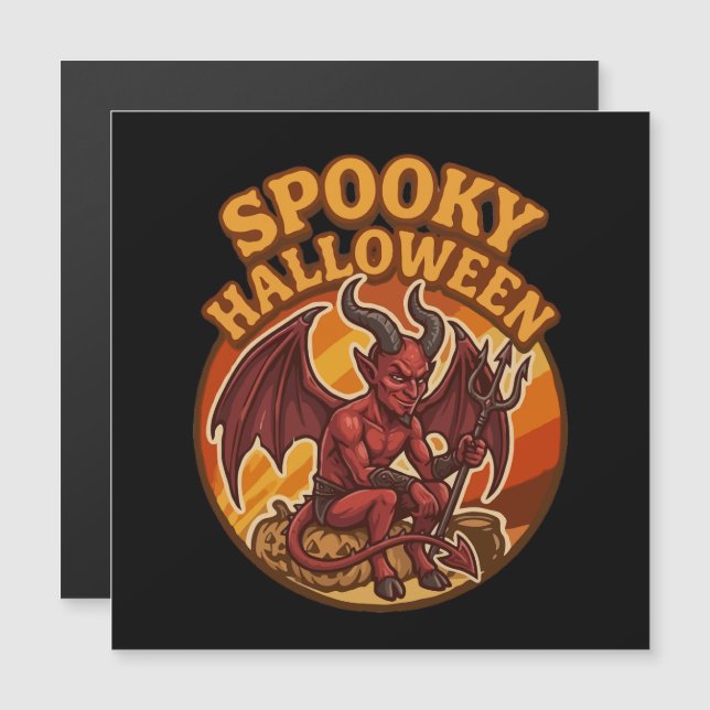 Spooky Little Devil Halloween Retro Design (Front/Back)