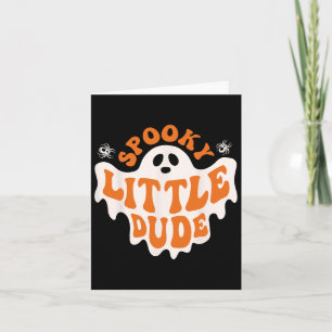 Spooky Little Dude Ghost Boo Halloween Toddler Boy Card