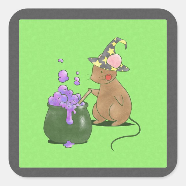 Spooky Little Mouse Square Sticker (Front)