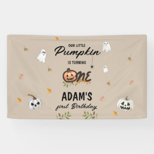Spooky Little Pumpkin First Birthday Banner