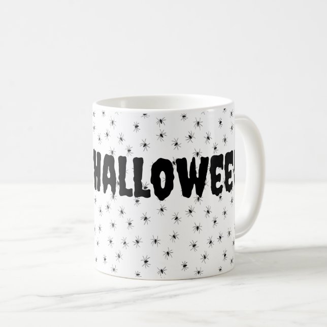 Spooky Little Spiders All Over Halloween Coffee Mug (Front Right)