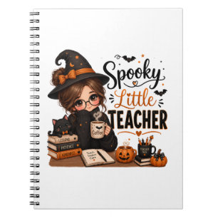 Spooky Little Teacher Halloween Spiral Notebook