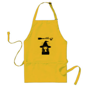 Spooky Little Witch Kawaii Ghost Retro Halloween Standard Apron