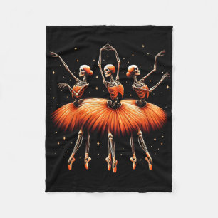 Spooky Llerina Skeleton Dance Funny Halloween Llet Fleece Blanket