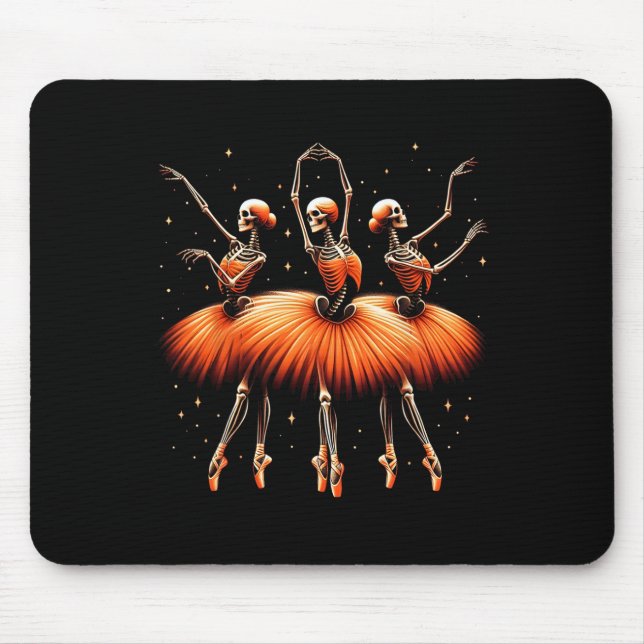 Spooky Llerina Skeleton Dance Funny Halloween Llet Mouse Mat (Front)