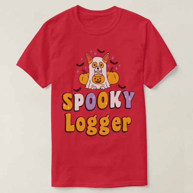 Spooky Logger Halloween Costume Dog  T-Shirt (Design Front)