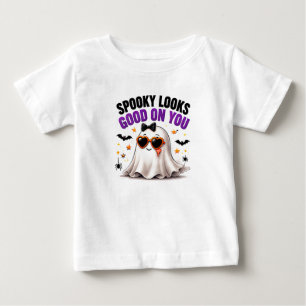 Spooky Looks Good On You Funny Ghost Halloween Baby T-Shirt