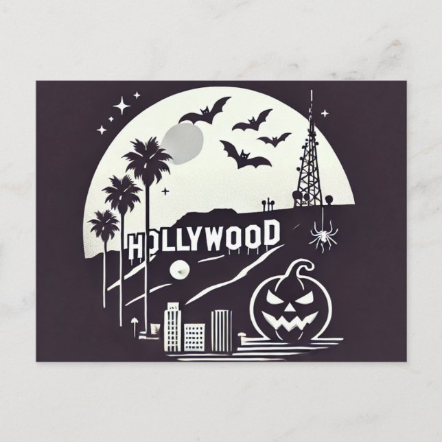 Spooky Los Angeles Halloween  Holiday Postcard (Front)