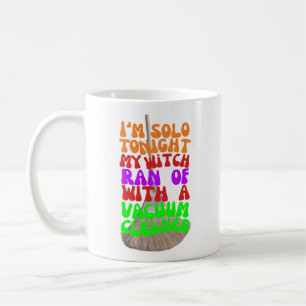 Spooky Love Lost: Witches Ride Vacuums Halloween Coffee Mug