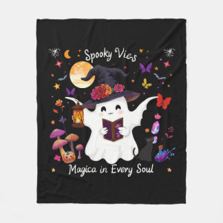 Spooky Magic & Whimsical Night Design Fleece Blanket