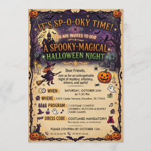 Spooky Magical Halloween Night Party Invitation