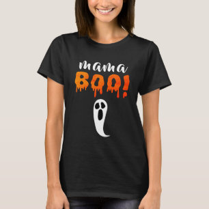 Spooky mama Boo Orange Halloween Family T-Shirt