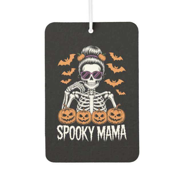Spooky Mama Cool Halloween Skeleton Car Air Freshener (Front)