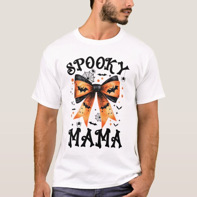 Spooky Mama Coquette Bow Halloween Spooky Season F T-Shirt (Front)