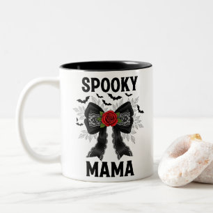 Spooky Mama Coquette Halloween Two-Tone Coffee Mug