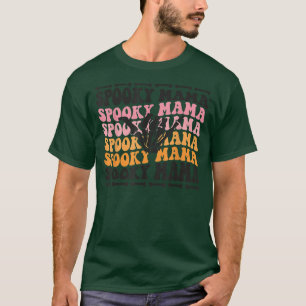 Spooky Mama Cute Retro Halloween Skeleton Party T-Shirt