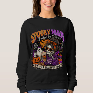 Spooky Mama Fuelled by Coffee Halloween Sweatshirt