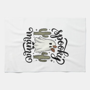 Spooky Mama Ghost Cactus Vintage Halloween Shirt_1 Tea Towel