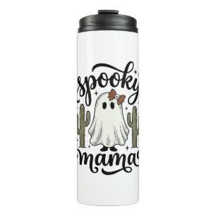 Spooky Mama Ghost Cactus Vintage Halloween Shirt_1 Thermal Tumbler