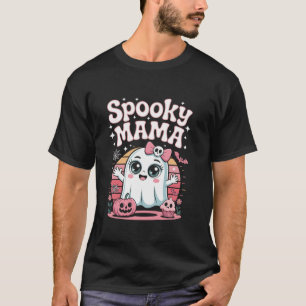 Spooky Mama Halloween Costume Funny Ghost T-Shirt
