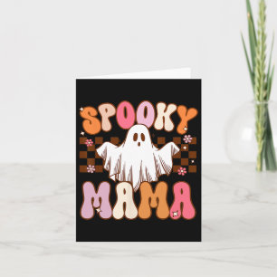 Spooky Mama Halloween Mum Ghost Costume Retro Groo Card