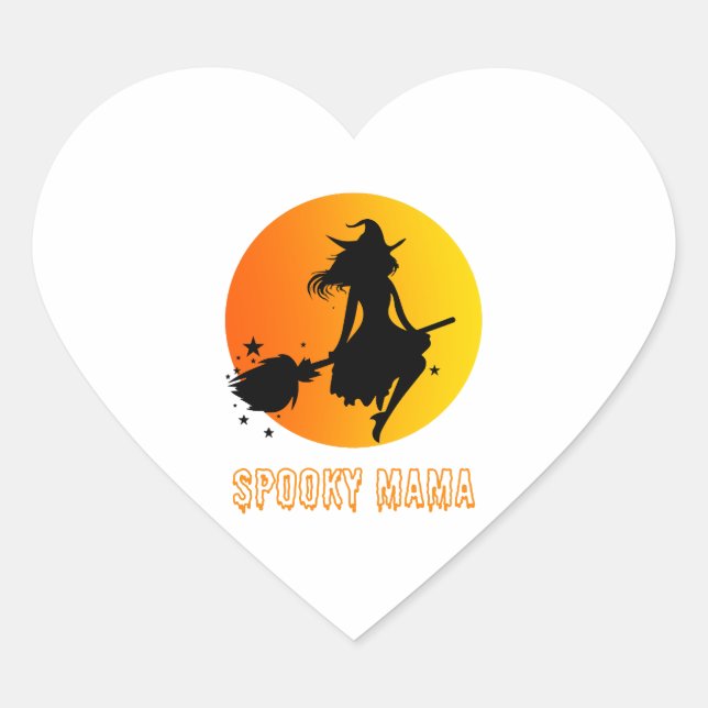 Spooky Mama Heart Sticker (Front)