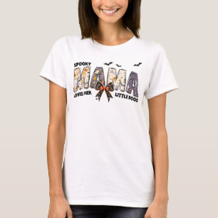 Spooky Mama Loves Her Little Boos Halloween Mom T-Shirt